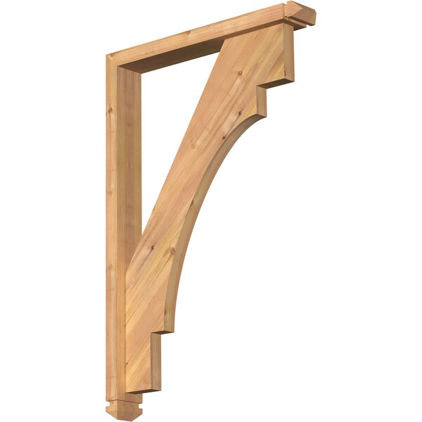 Ekena Millwork Merced Arts and Crafts Smooth Bracket w/ Offset Brace, Western Red Cedar, 3 1/2"W x 24"D x 36"H BKT0402X24X36MRC03SWR - main